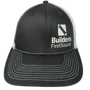 Ivory Headwear Builders FirstSource Trucker Hat Black OSFM Mesh Logo Snapback